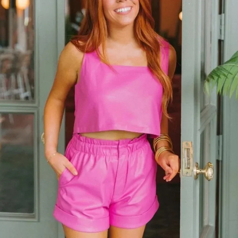 Buddy Love Peyton Paperbag Shorts Leather - M - Picture 2 of 5